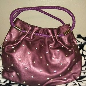 Purple Rhinestone Shoulder Bag